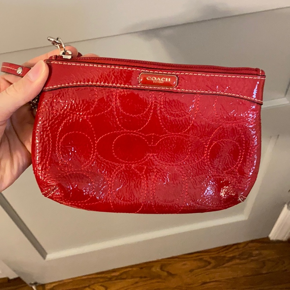 Coach red wristlet - never used!